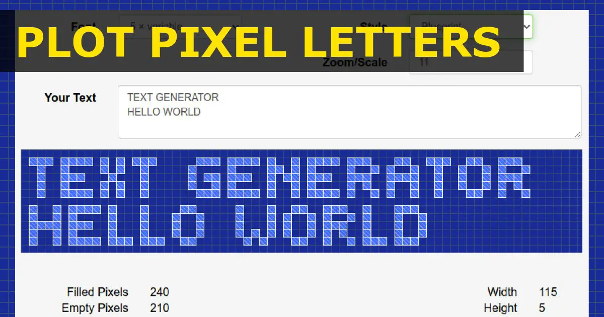 Pixel Art Tools, Letter Text Generator